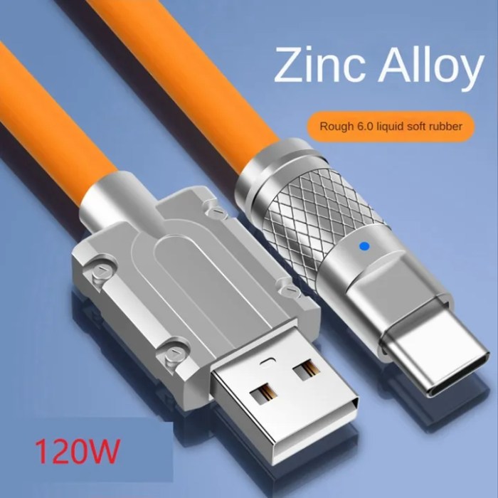 120W 6A Super Fast Charging Cable 180-Degree Rotary Data Cable USB Type ...