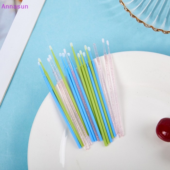 100Pcs Eyelash Cleaning Brush Lash Extension Micro Cotton Swab Individual Eyelashes Microbrush Beauty Makeup Clean Remover Tools