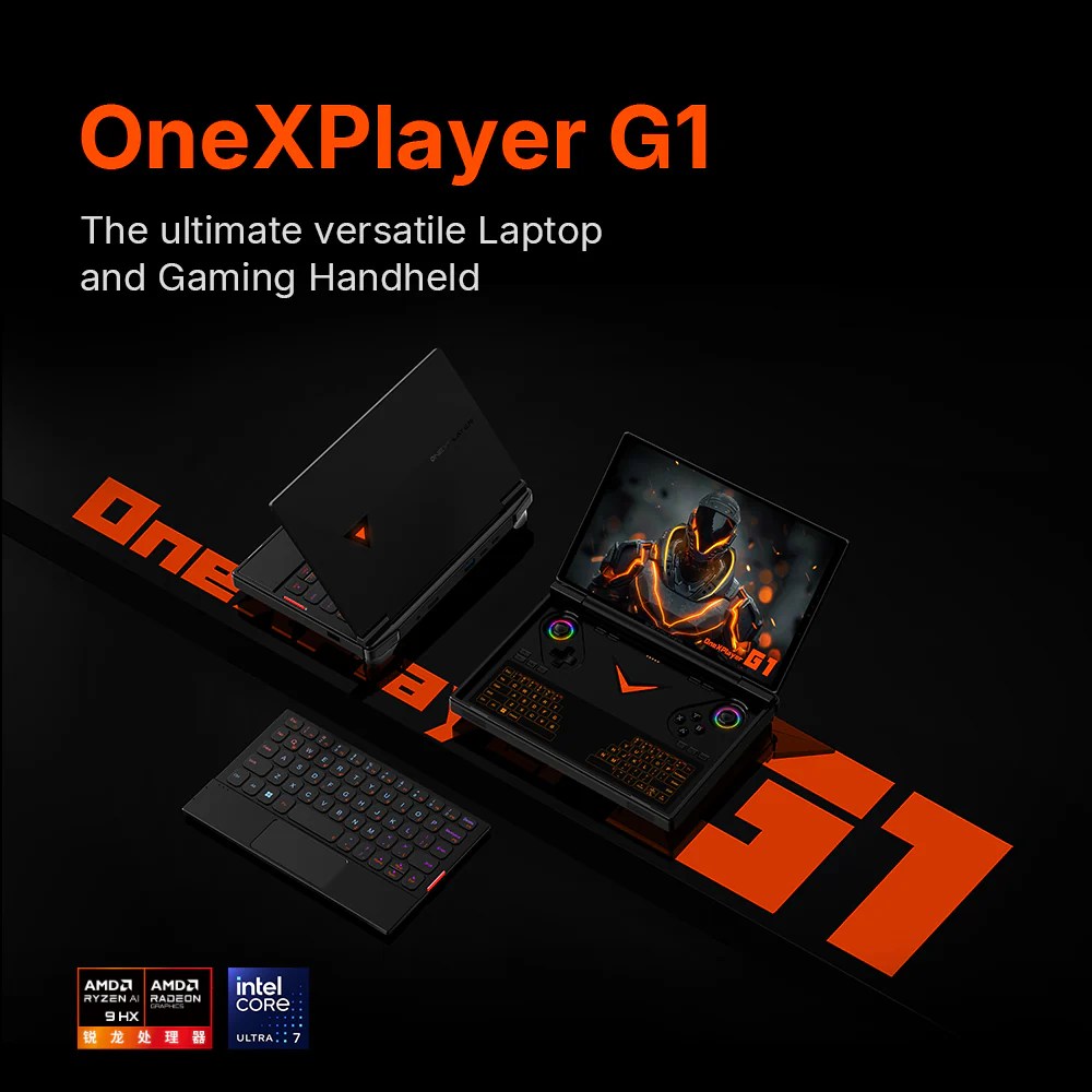 ONEXPLAYER X1 PRO AMD Ryzen™ AI 9 HX 370, 10.95'' 3-In-1 Redefining Ha OneXPlayer G1 AMD Ryzen AI 9 HX 370 8.8